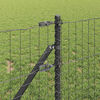 vidaXL Fence with Post Grey 0.6 x 25 m Steel and PVC