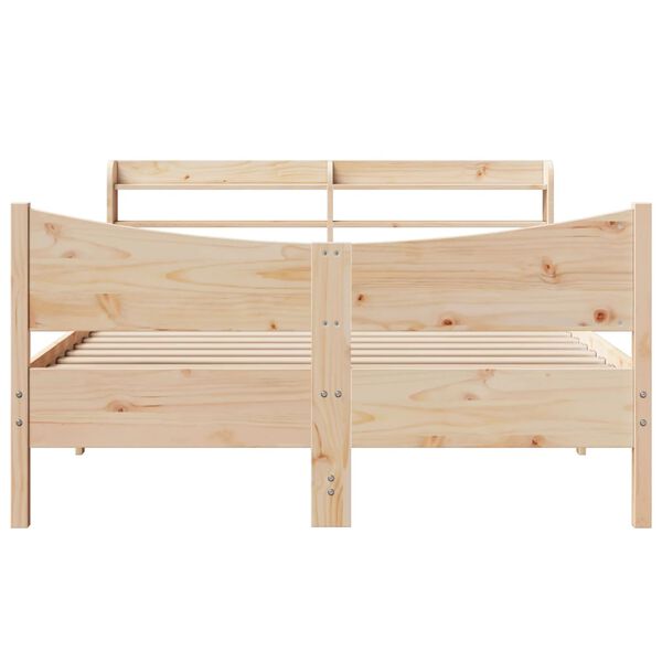 vidaXL Bed Frame with Headboard 160x200 cm Solid Wood Pine