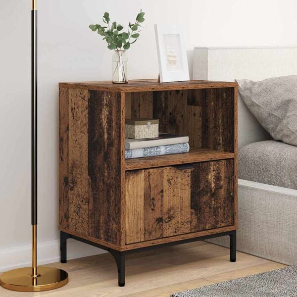 vidaXL Bedside Cabinet 2 pcs Old wood 49 x 36 x 61 cm Engineered wood