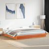 vidaXL LED Bed Frame without Mattress Wax Brown 180x200 cm Super King Solid Wood