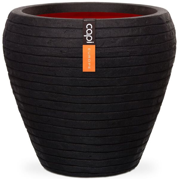 Capi Vase Nature Row Tapered 42x38 cm Black KBLRO362