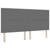 vidaXL LED Headboard with LED Strip Lights Light grey 200 cm Fabric