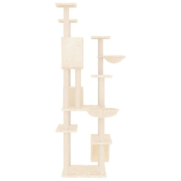vidaXL Cat Tree with Sisal Scratching Posts Cream 191 cm