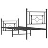 vidaXL Metal Bed Frame without Mattress with Footboard Black 75x190cm