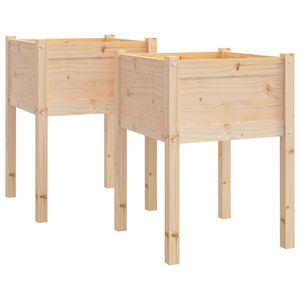 vidaXL Garden Planters 2 pcs 50x50x70 cm Solid Pinewood