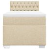 vidaXL Box Spring Bed with Mattress Cream 90x200 cm Fabric