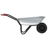 vidaXL Wheelbarrow Silver and Black 133 x 62.5 x 58 cm Steel