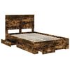vidaXL Bed Frame with Drawer Smoked Oak 120 x 190 cm Engineered Wood