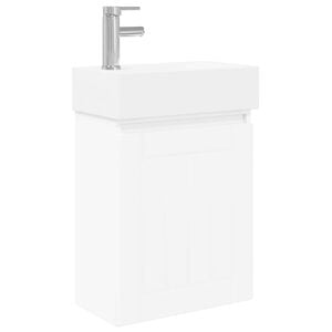 vidaXL Bathroom Vanity Unit with Tap White 45.5 x 25.5 x 84 cm