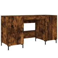 vidaXL Desk Smoked Oak 140x50x75 cm Engineered Wood