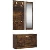vidaXL 3-in-1 Shoe Cabinet Set Smoked Oak Engineered Wood