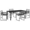 vidaXL Garden Dining Set 5 pcs Black Powder-Coated Steel