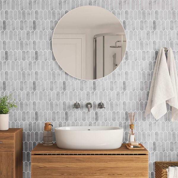 vidaXL Decorative Stickers 10 pcs Grey Marble 30 x 30 x 0.8 cm