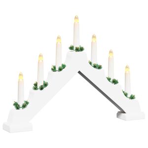 vidaXL Christmas Candle Bridge White 39.5 x 5 x 29 cm Solid Pine Wood