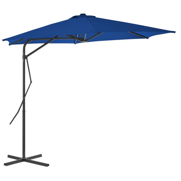vidaXL Garden Parasol with Steel Pole Blue 300x230 cm