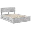 vidaXL Bed Frame Concrete Grey 140 x 200 cm Engineered Wood