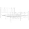 vidaXL Metal Bed Frame without Mattress with Footboard White 140x190cm