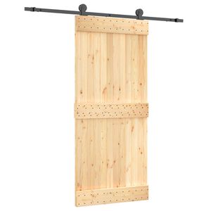 vidaXL Sliding Door 90 x 210 cm Solid Pine Wood (Untreated)