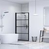 vidaXL Shower Door Tempered Glass 100x178 cm Black