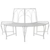 vidaXL Tree Bench 4-Seater 160 x 80 x 89 cm Steel Antique White