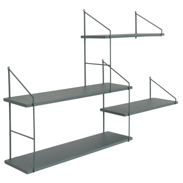House Nordic Shelf Tess Wood and Steel Green