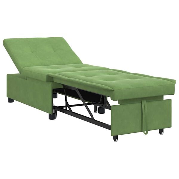 vidaXL Sofa Bed Light green 67 x 194 x 38 cm Velvet