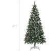 vidaXL Artificial Pre-lit Christmas Tree with Ball Set Pine Cones 210 cm