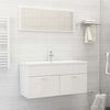 vidaXL 2 Piece Bathroom Furniture Set High Gloss White Engineered Wood