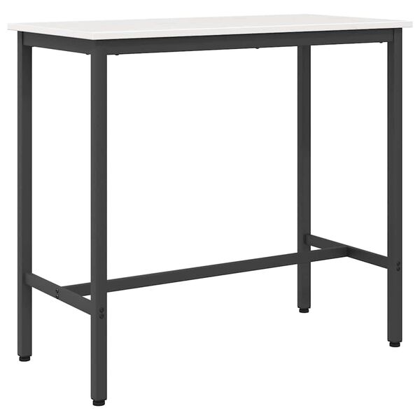 vidaXL Table White 100 x 50 x 91 cm Engineered Wood and Steel