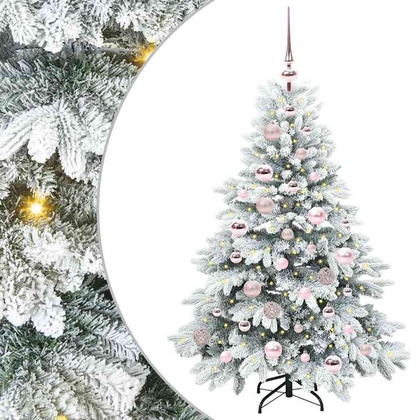vidaXL Artificial Christmas Tree with 150 LEDs White 120 cm PE and PVC