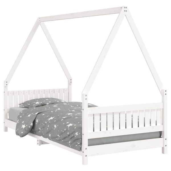 vidaXL Kids Bed Frame White 90x200 cm Solid Wood Pine
