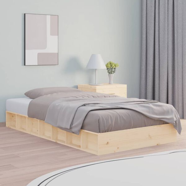 vidaXL Bed Frame without Mattress 120x190 cm Small Double Small Double Solid Wood