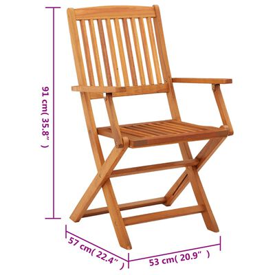 vidaXL Folding Garden Chairs 4 pcs Solid Eucalyptus Wood