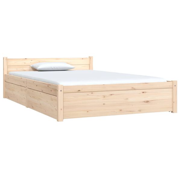 vidaXL Bed Frame without Mattress with Drawers Small Double