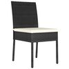 vidaXL 3 Piece Outdoor Dining Set with Cushions Poly Rattan Black