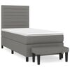 vidaXL Box Spring Bed with Mattress Dark Grey 90x200 cm Fabric