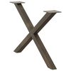 vidaXL Coffee Table Legs X-Shaped 2 pcs Natural Steel 70x(42-43) cm Steel