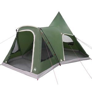 vidaXL Teepee Tent 5-Person with Roof Green 545 x 450 x 295 cm