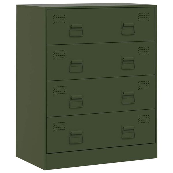 vidaXL Sideboard Olive Green 67x39x83 cm Steel
