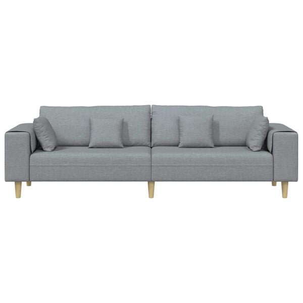 vidaXL Sofa with Cushion Light Grey 250 x 77 x 76 cm Fabric