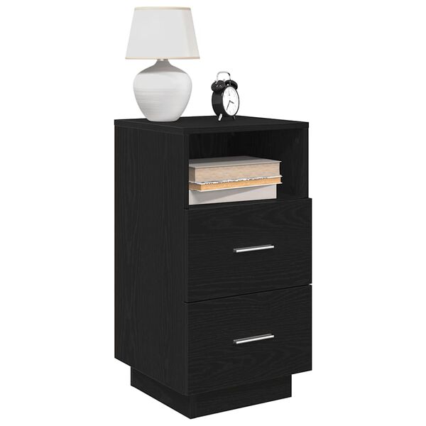 vidaXL Bedside Cabinets 2 pcs with 2 Drawers Black 36x36x68 cm