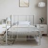 vidaXL Metal Bed Frame without Mattress with Footboard White 100x190cm