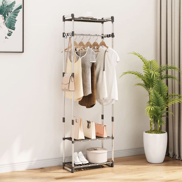 vidaXL 3-Tier Clothes Rack Silver 59x29x192 cm Aluminium