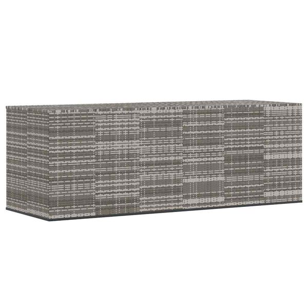 vidaXL Garden Cushion Box PE Rattan 291x100.5x104 cm Grey