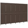 vidaXL Room Divider 6 Panels Brown Poly Rattan