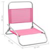vidaXL Folding Beach Chairs 2 pcs Pink Fabric