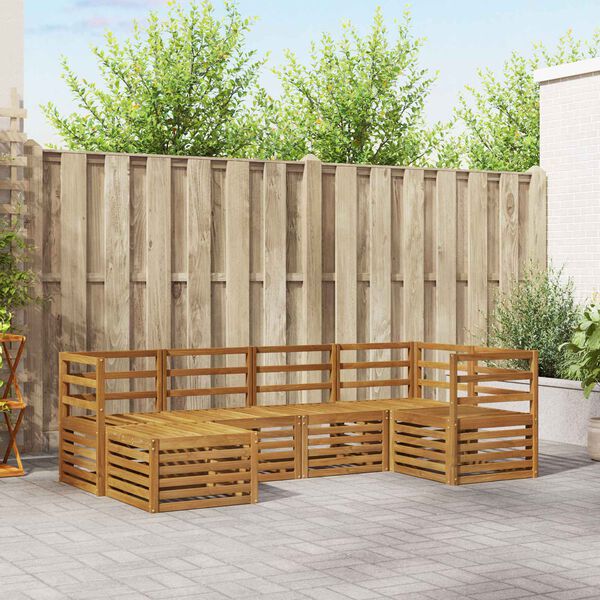 vidaXL Sofa Sets 6 pcs Natural Solid Acacia Wood