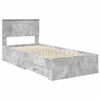 vidaXL Bed Frame with Drawer Concrete Grey 90 x 190 cm Engineered Wood