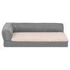 vidaXL Ergonomic Dog Bed Mattress 90x64 cm Linen Look Fleece Grey