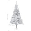 vidaXL Artificial Pre-lit Christmas Tree with Ball Set Silver 210 cm PET